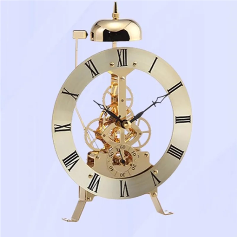Small Table Clock Metal Vintage Table Clocks Bedroom Office Luxury Mechanical Watches Mini Watch