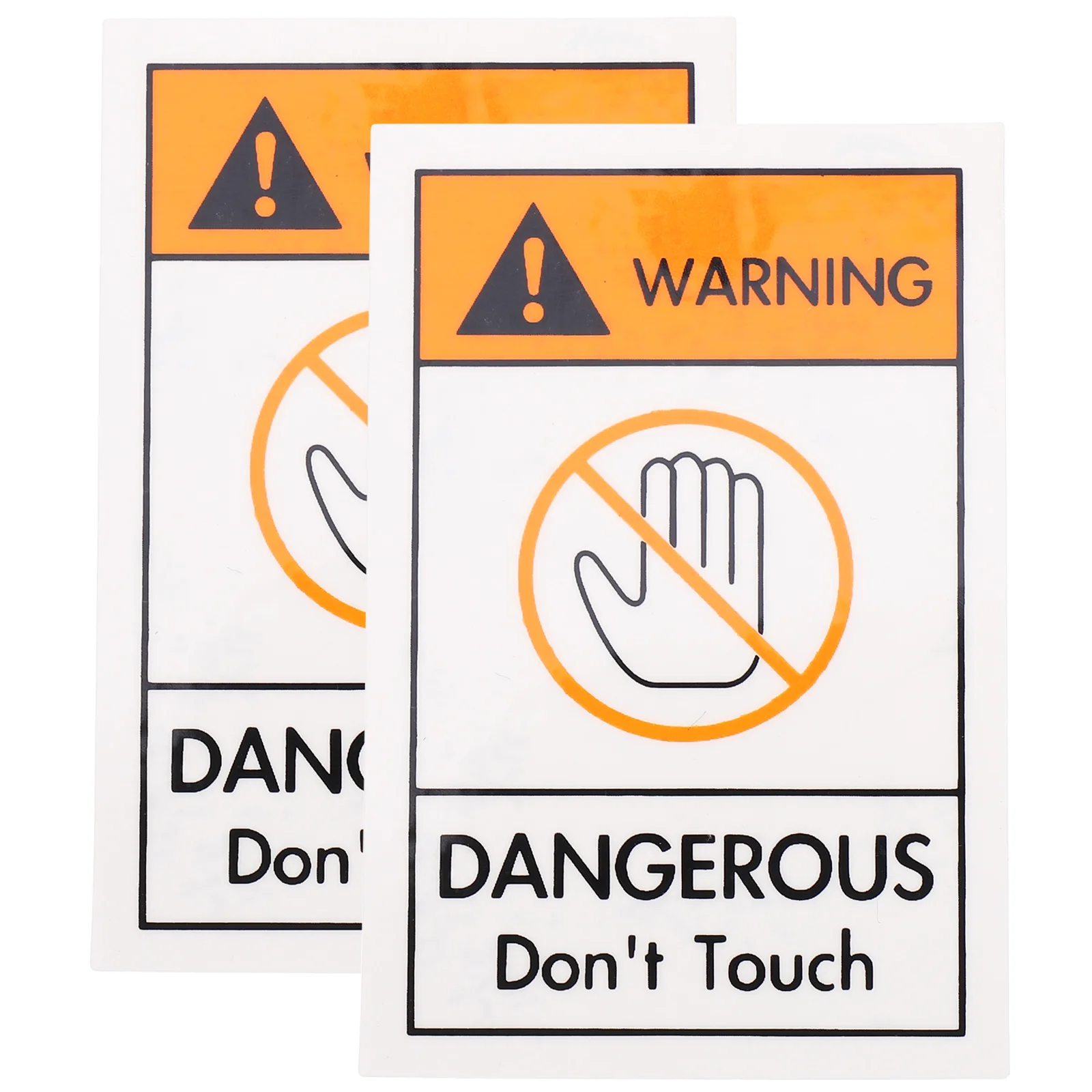 2 Pcs Safety Warning Label No Touch Do Not Sign Full English 2pcs Packed Stickers Emblems Labels Logo Machine Security Signs