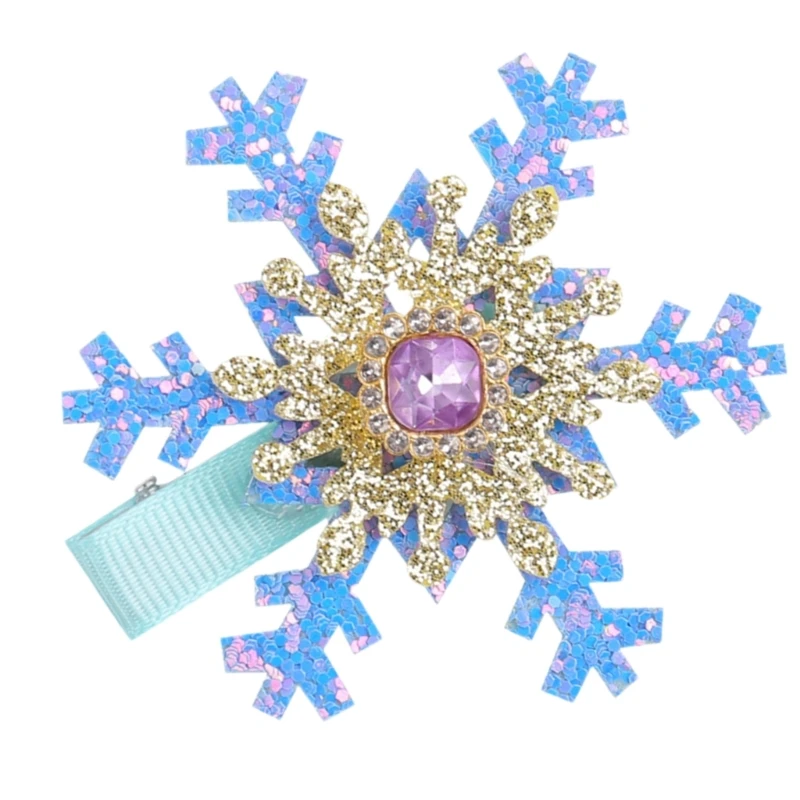 Elegant Hairpin Sweet Christmas Barrette Snowflake Glitter 2000s Bunches