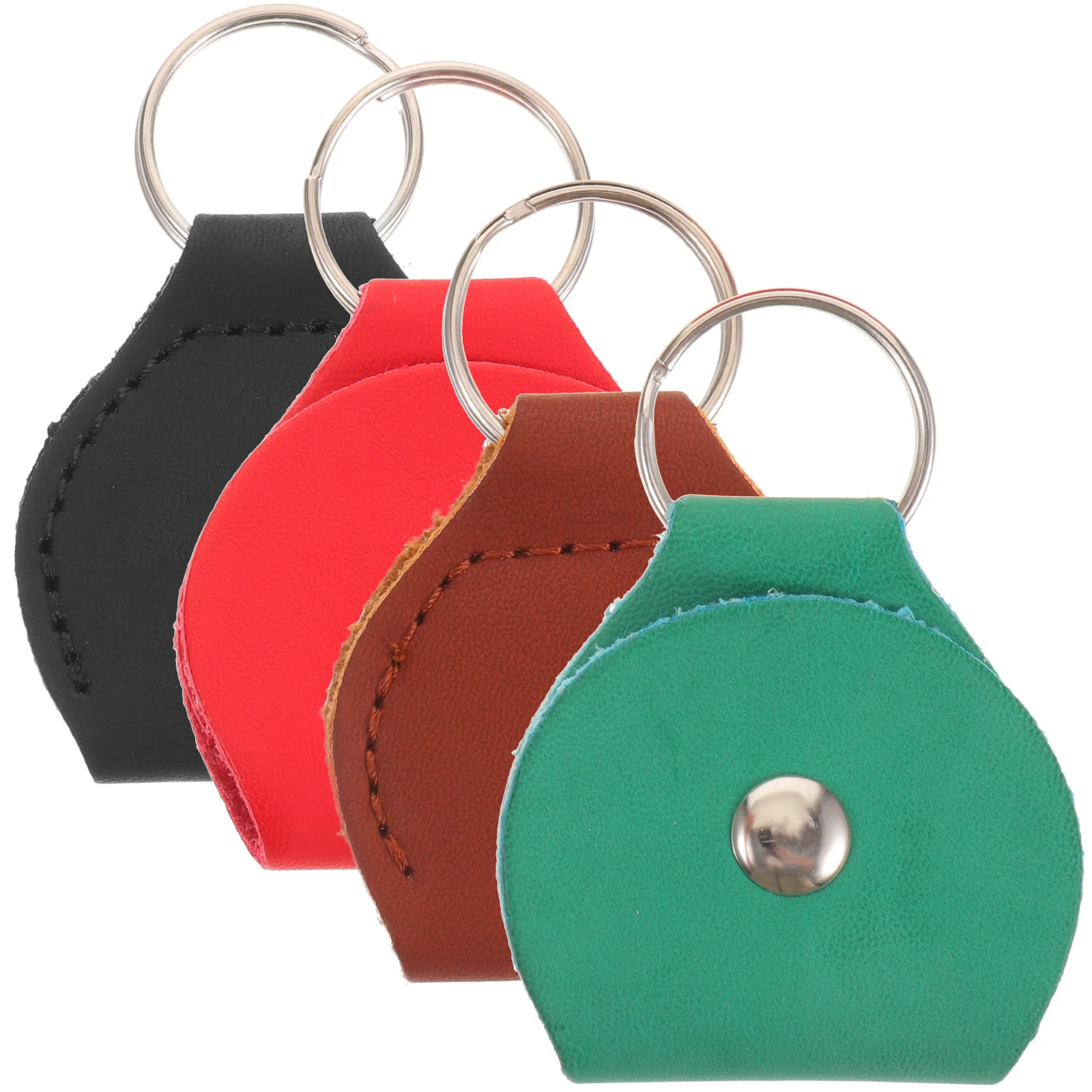 

4 Pcs Portable Guitar Pick Keychain Electric Accessories Pu Case Picks Storage Pouch