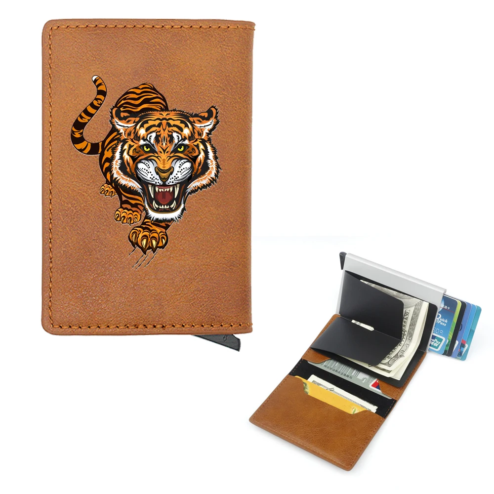 

Funny Animal Tiger Cover Rfid Credit Card Holder Men Wallets Bank Cardholder Case Small Slim Thin Mini Women Wallet