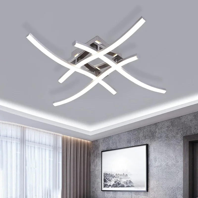 LED Four-wave Ceiling Light Living Room Light with Bedroom Ceiling Lightes Minimalist Home Lighting LED Ceiling Lights