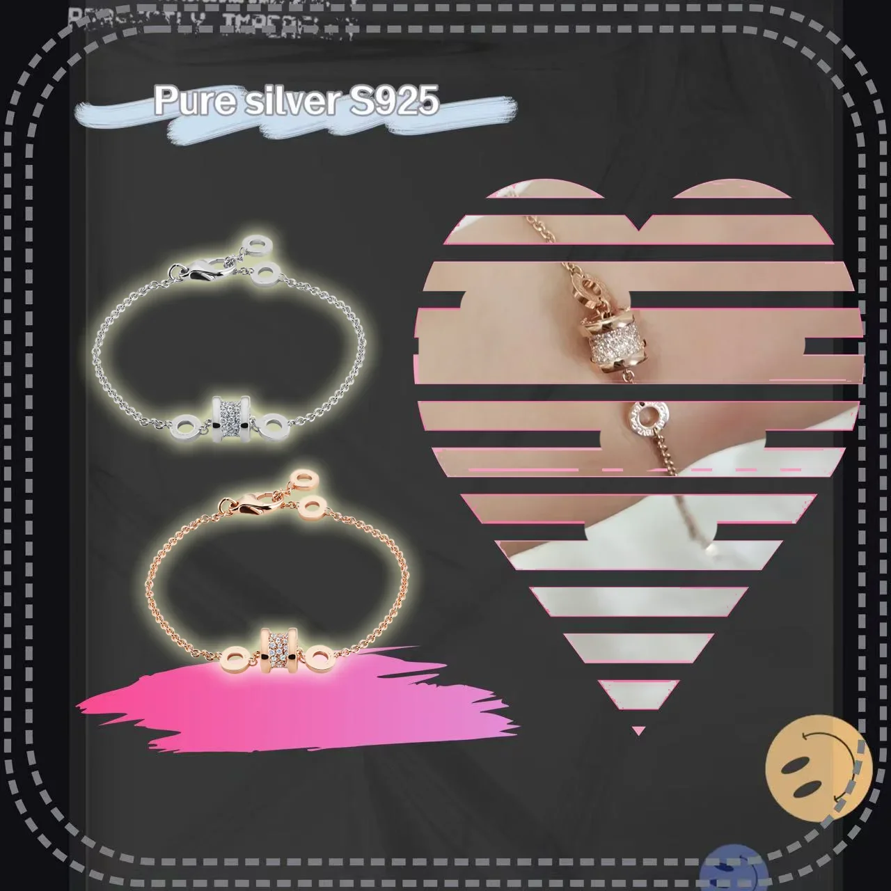 

Solid silver S925 women's jewelry with hollowed out wheels and wristband design for wearing on dates and holiday gifts