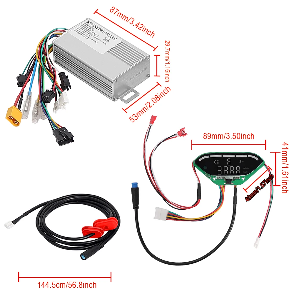 1 Set Kit Pengontrol Dasbor untuk Skuter Listrik S1-E9T Kit Pengontrol Layar Pengontrol 17A 36V 350W Suku Cadang Aksesori