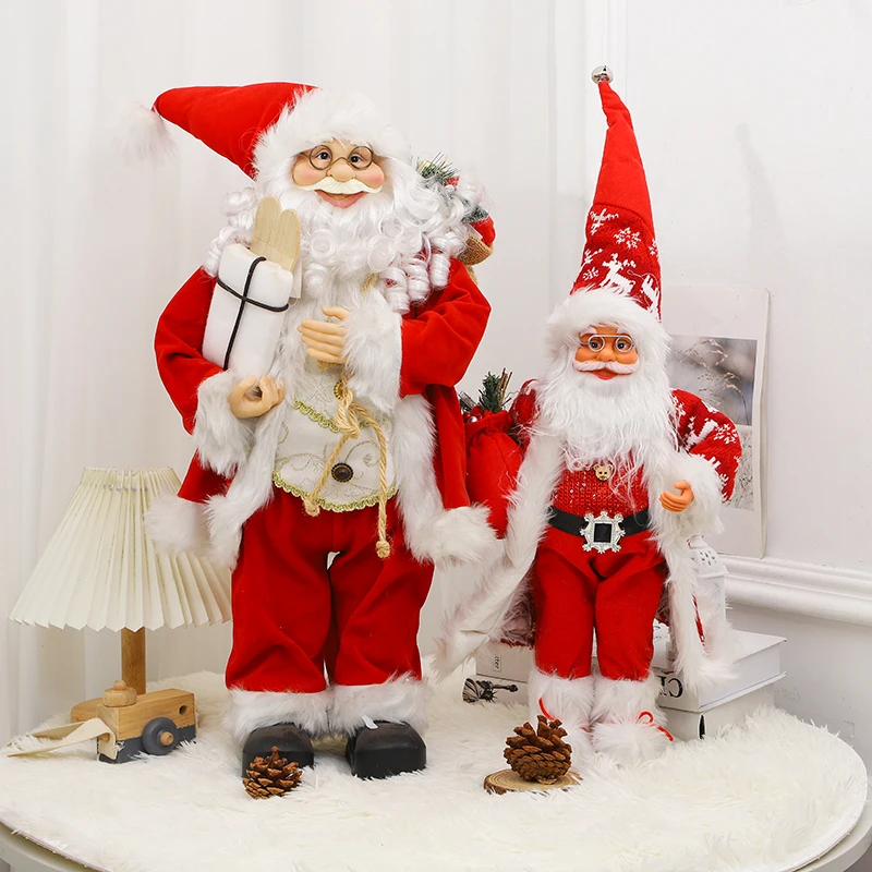 

60cm big Santa Claus Dolls 2023 new Christmas Decorations Ornaments Standing Santa Figurine Doll Christmas Home Decoration gifts