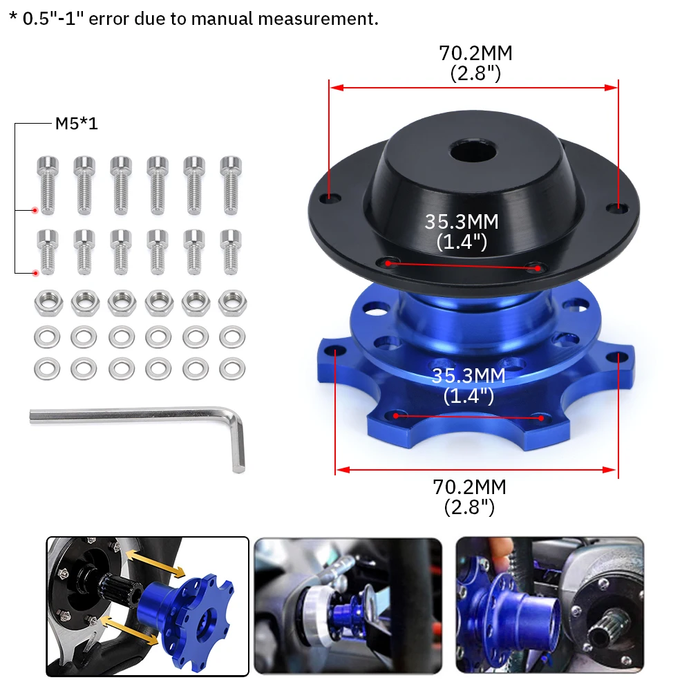 New Universal Steering Wheel Quick Release snap off hub adapter Steering Wheel Hub Boss Kit For Honda civic