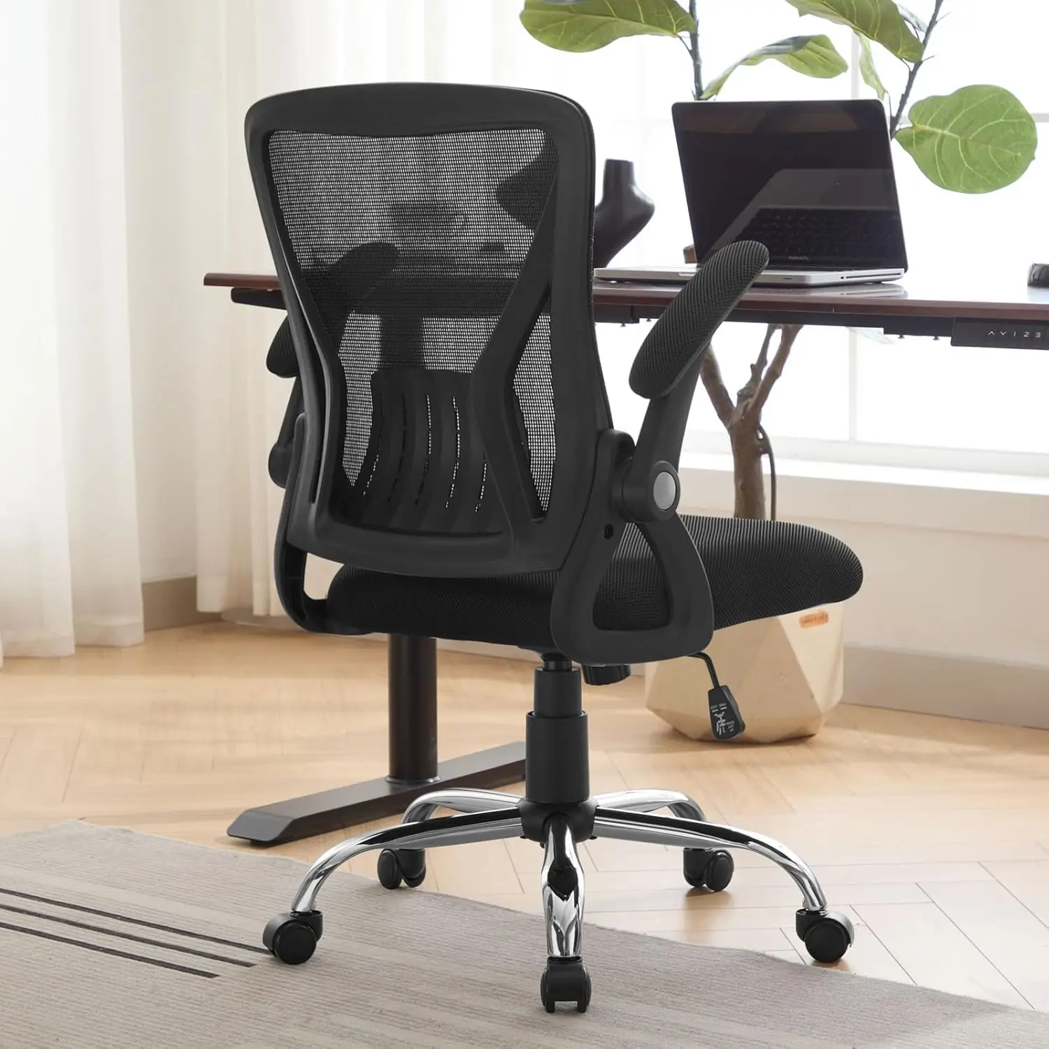 Ergonomic Mesh Office Chair Adjustable Armrests Mid-Back Design Breathable & Durable Task Chair Swivel Rolling Chair