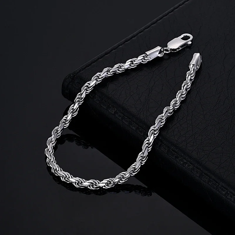 الهيب هوب العجين المقلي التقلبات سلسلة الهيب هوب الرجال التيتانيوم الصلب رقيقة سوار الأزياء والمجوهرات الكلاسيكية حفل زفاف هدية عيد