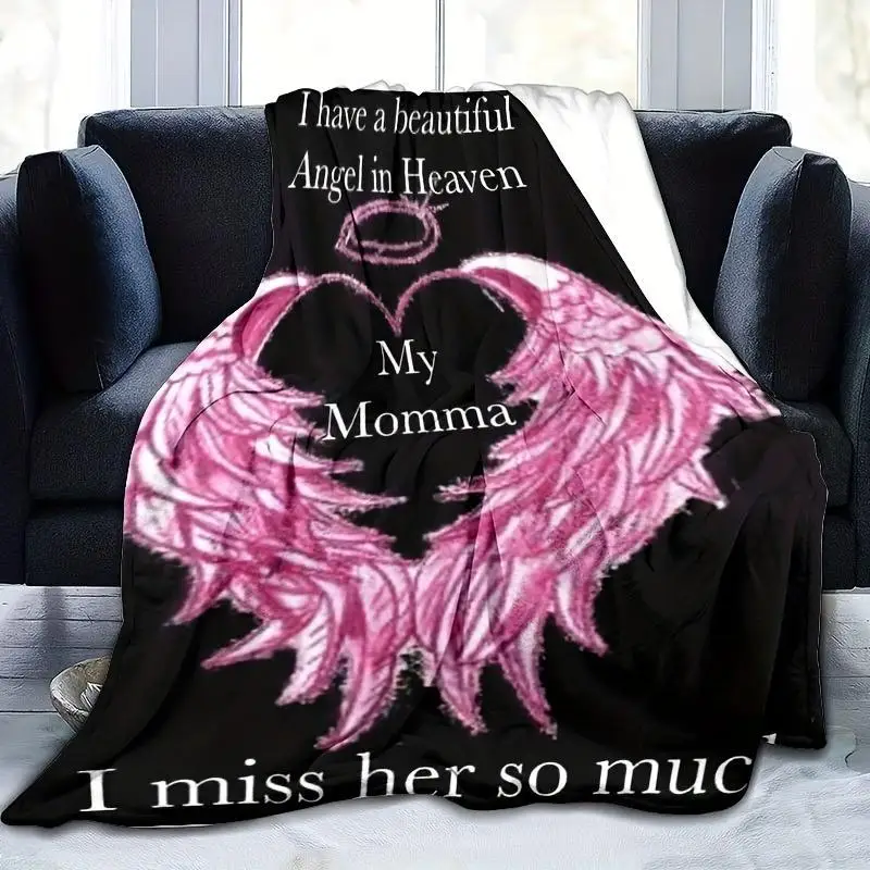 

Fleece Blanket for Mother's Thoughts In Memory of Angelic Mothers in Heaven Sofa Office Bedroom Luncheon Naps Available