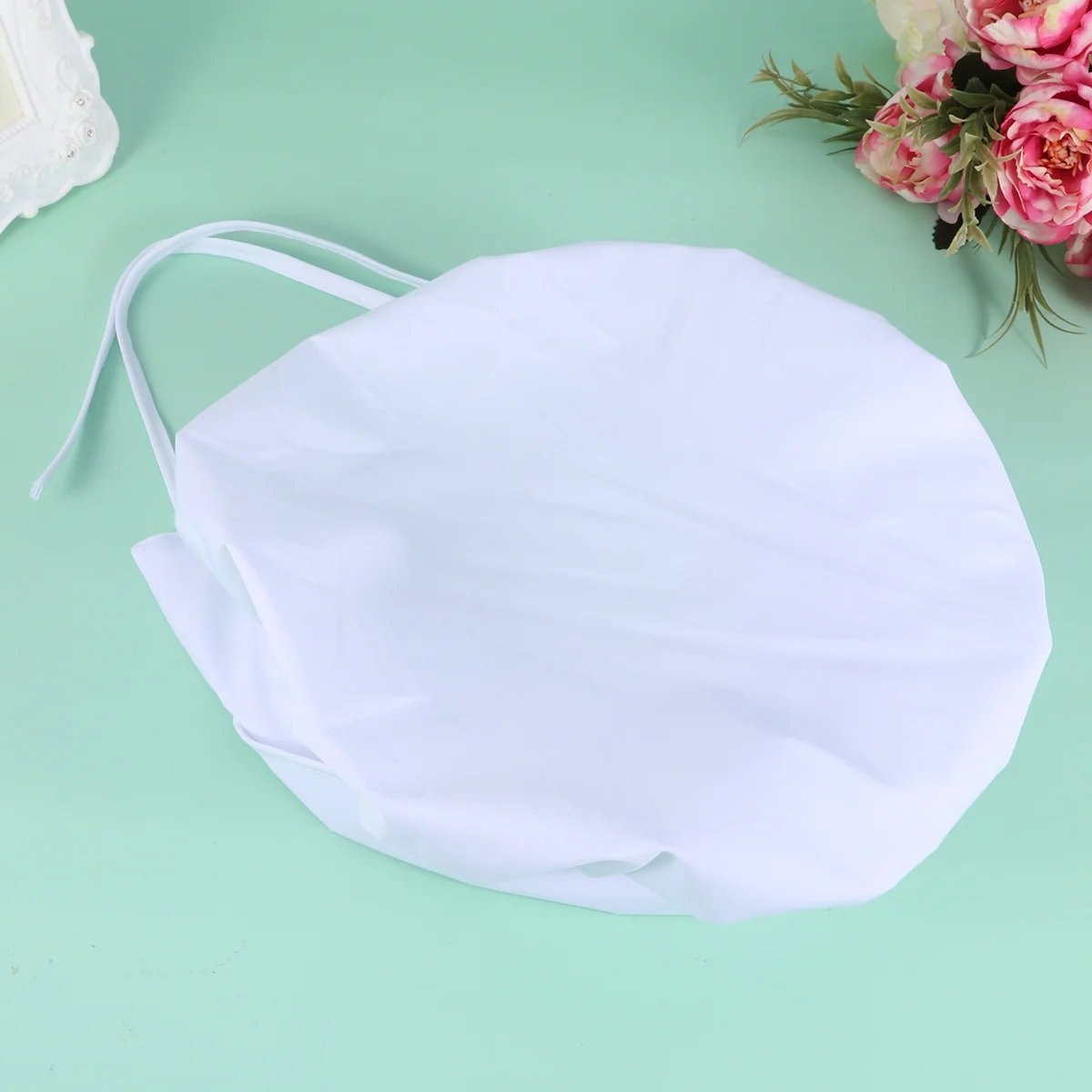 1PC Adjustable Food Baking Smoke-proof Chef Hat Oil Proof Working Hat Lace-up Catering for Women Men Wearing (White)