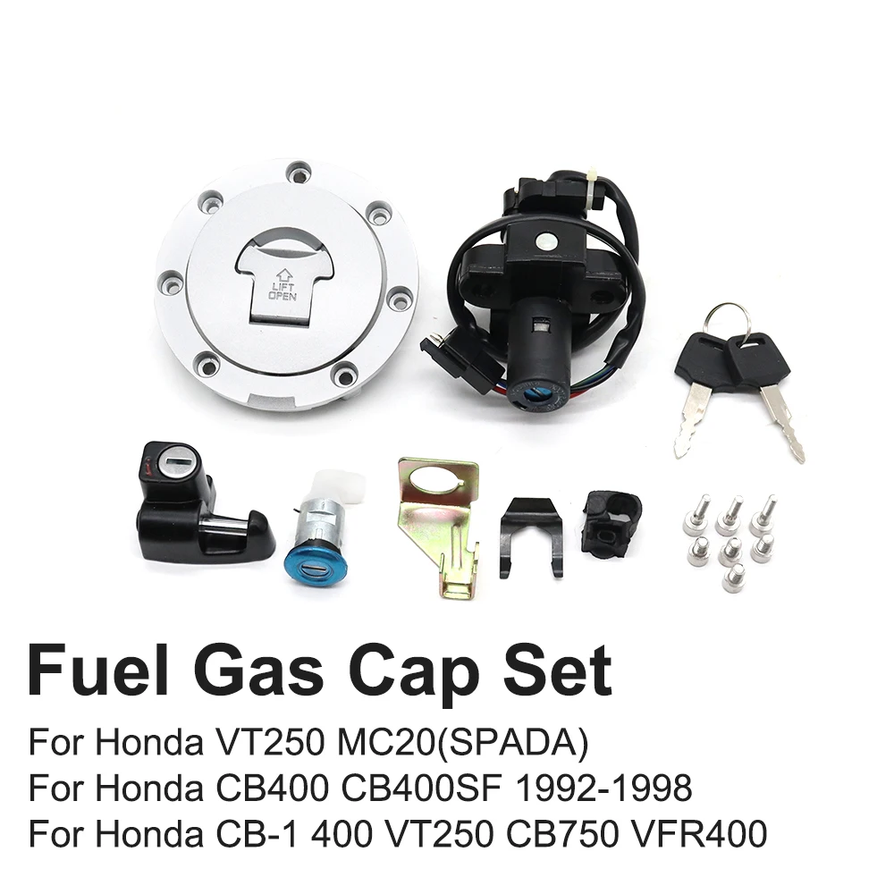 

Выключатель зажигания мотоцикла, крышка топливного газа, набор ключей для замка сиденья для Honda CB400 CB400SF 1992-1998 VT250 MC20 CB-1 400 VT250 CB750 VFR4