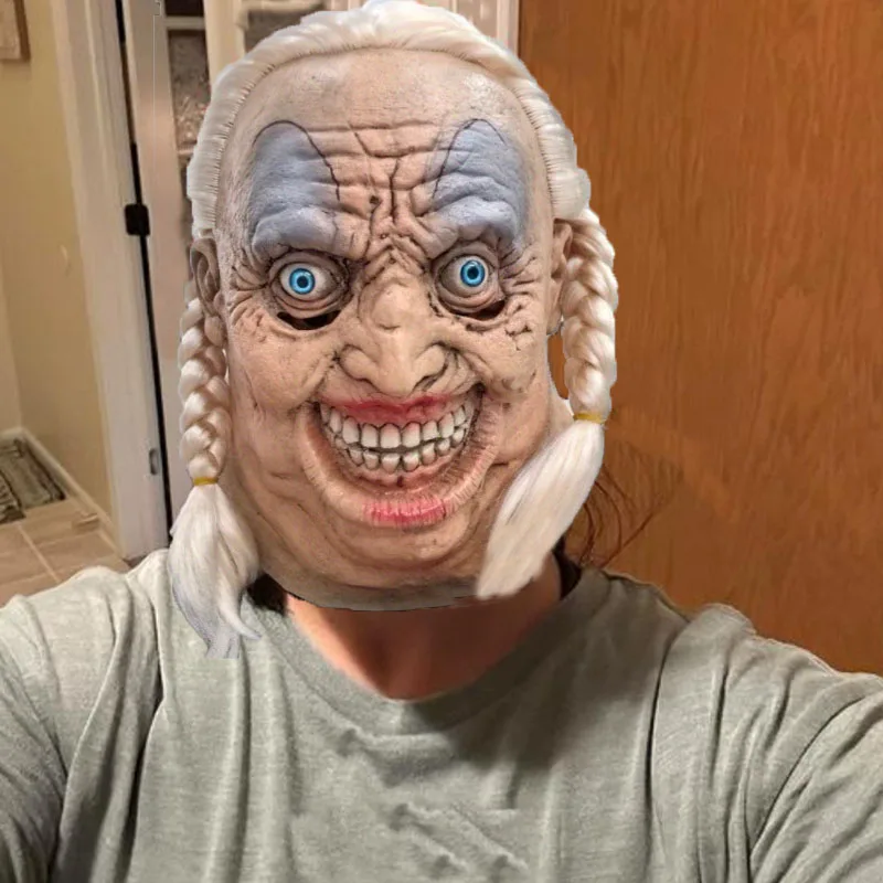 

Fatty Hamskins Realistic Face Latex Creepy Mask Blonde Halloween Costume Movie Character Cosplay Costume Props, Zombie Style