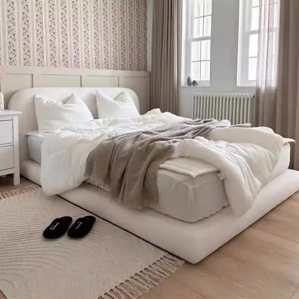 

Stylish European Double Bed Chic Headboard Perfect Minimalist Bedroom Aesthetic Cozy Sleep Experience Cama Casal Decoration
