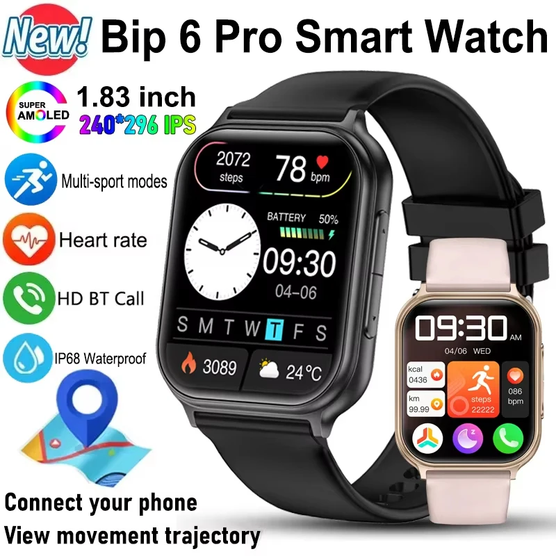 

Sleep GPS Track Waterproof Smart Men New 6 Bip Pro Women Sports Fitness Track IP68 Heart Rate Bluetooth Call Watch Smartwatches