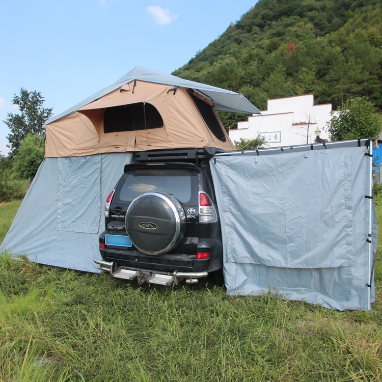 الجملة 3 أشخاص في الهواء الطلق سيارة التخييم سقف خيمة