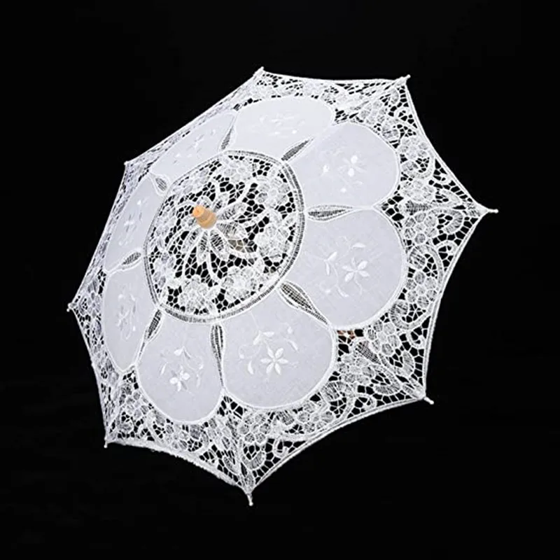 6/12PCS Vintage Lace Parasol Umbrellas Wedding Bridal Umbrella Photograph Parasol for Gift Tea Party Adult Size Lady Costume