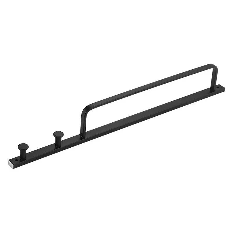 

1PCS Towel Rail Rack Black Towel Hook Holder Stainless steel Wall Hanging Storage Shelf for Toilet Bathroom Hardware Accessories