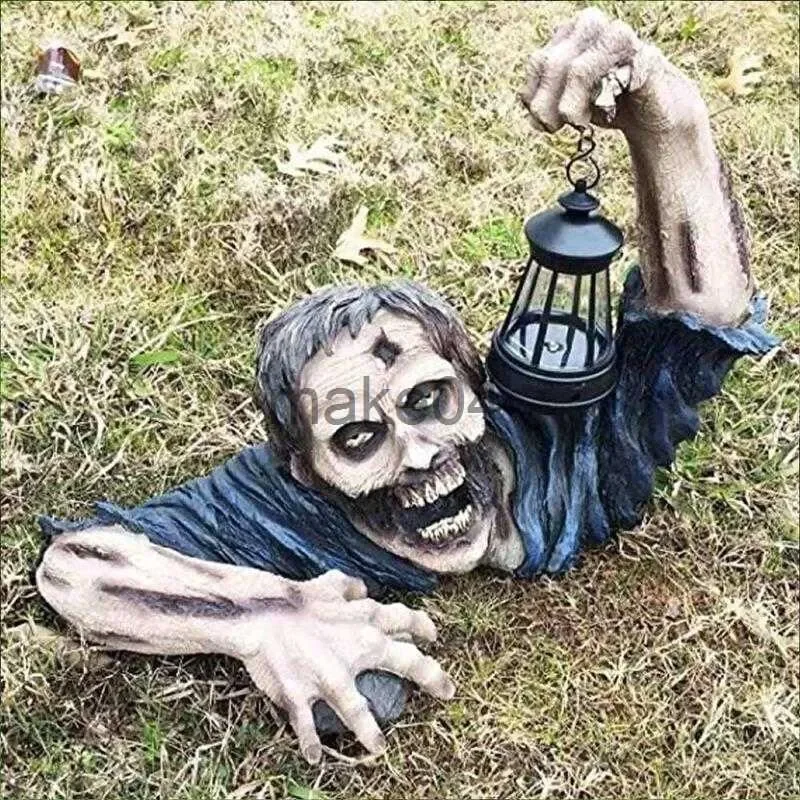 

Novelty Items Garden Decoration Solar Led Lantern Zombie Statue Garden Gnomes Statue Resin Zombie Horror Movie Halloween Party