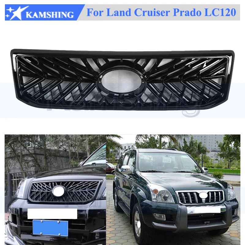 

Kamshing Front Bumper Grill Mask Radiator Grille For Toyota Land Cruiser Prado LC120 03-09 Medium Net Front Grille Radiator
