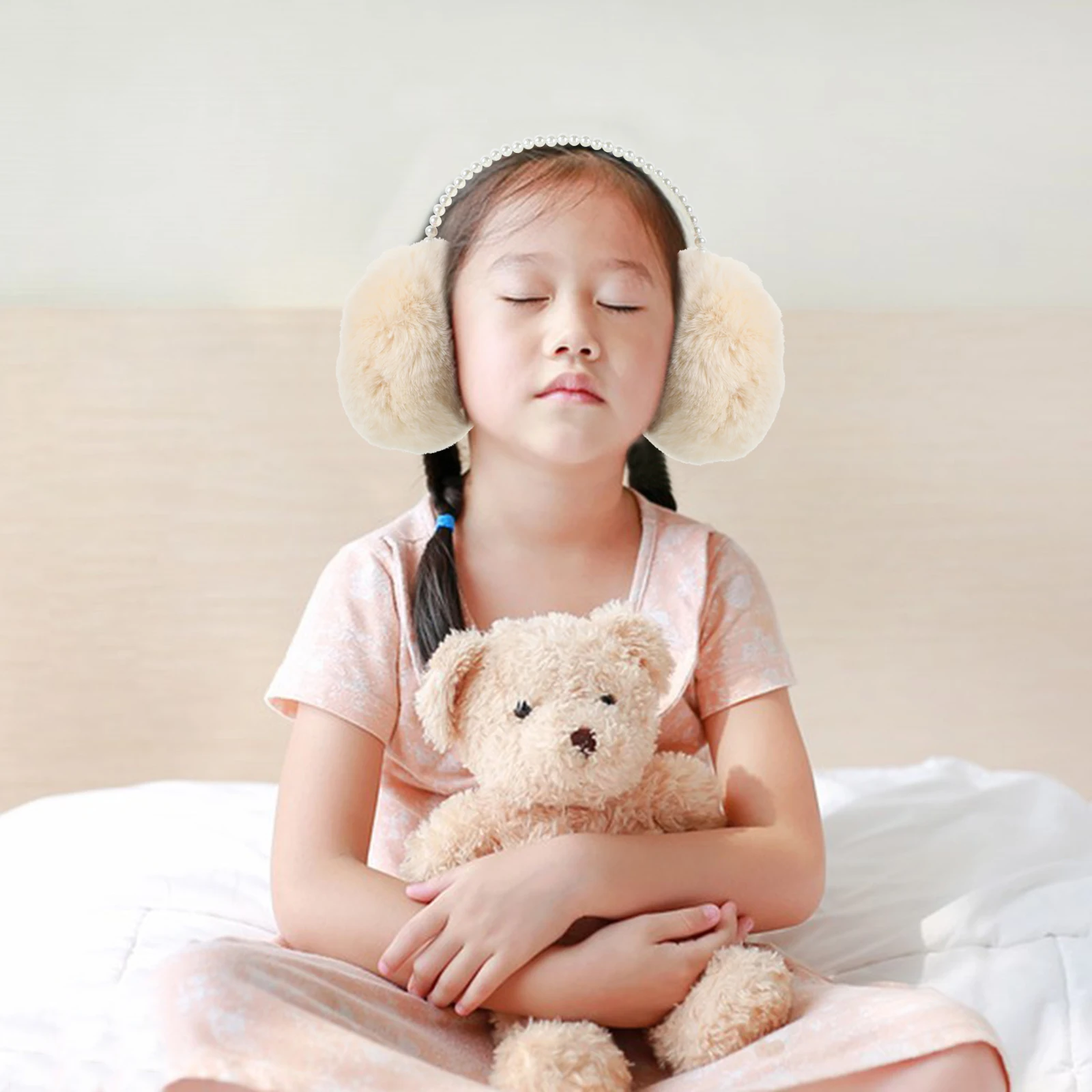 

Warm Ear Warmer For Women Girls Winter Earmuff With Pearl Design Stylish Ear Cover For Cold Weather Unique Gift