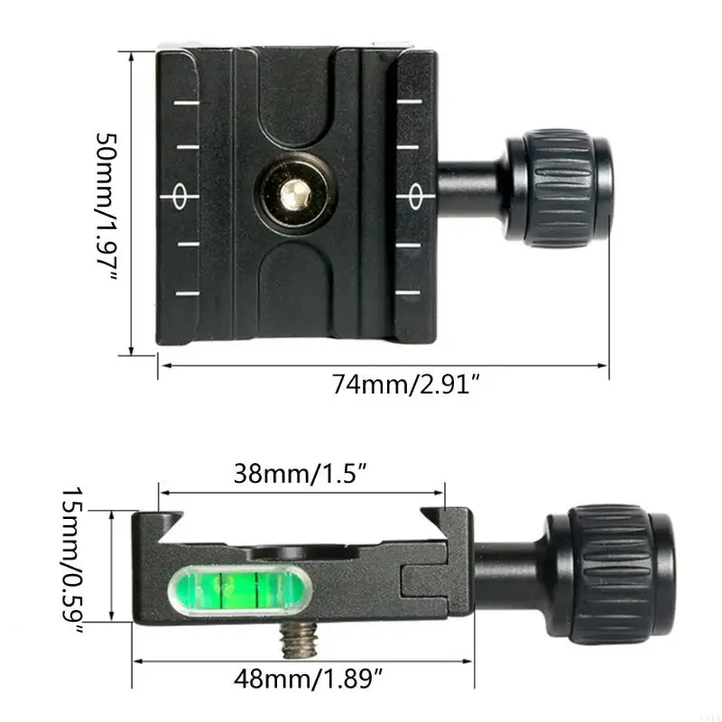 C1FE 50 mm Placa liberación rápida compatible para DSLR ARCA para bola trípode cámara suiza para monópodo