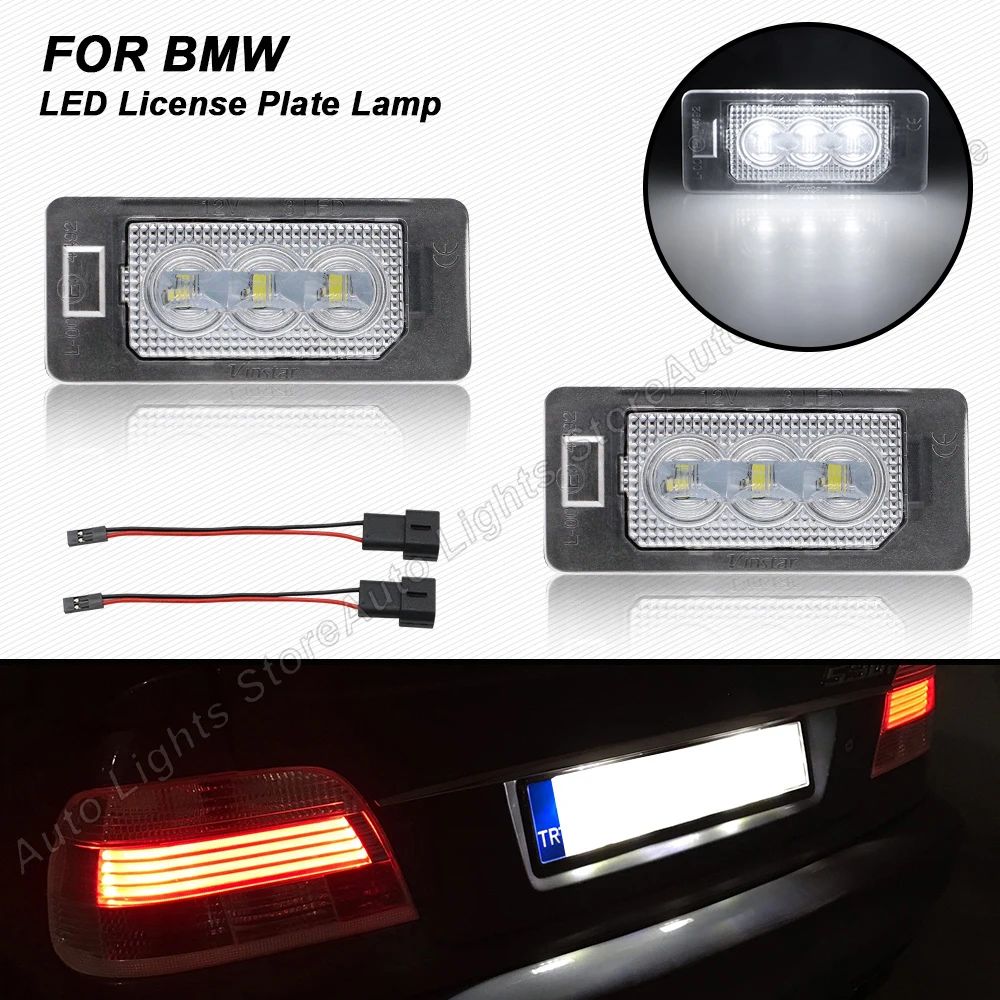 2PCS LED License Plate Light For BMW E46 E90 F10 E60 E39 F15 F16 E70 E71 E92 E93 M3 No Error Number Plate Lamps Number Backlight