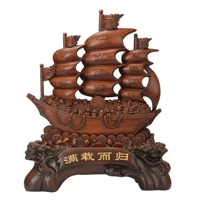 Smooth sailing,Dragon boat Decorative ornaments，Resin modern art crafts Home living room office decoration statue