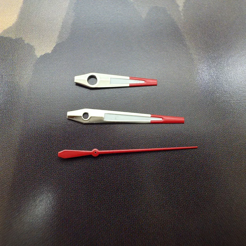 Lancette dell'orologio NH35 da 14,5 mm Lancette dell'orologio con blocco colore Puntatori luminosi rossi, argento e verdi adatti per movimento NH35 NH36 4R35 4R36 7S26