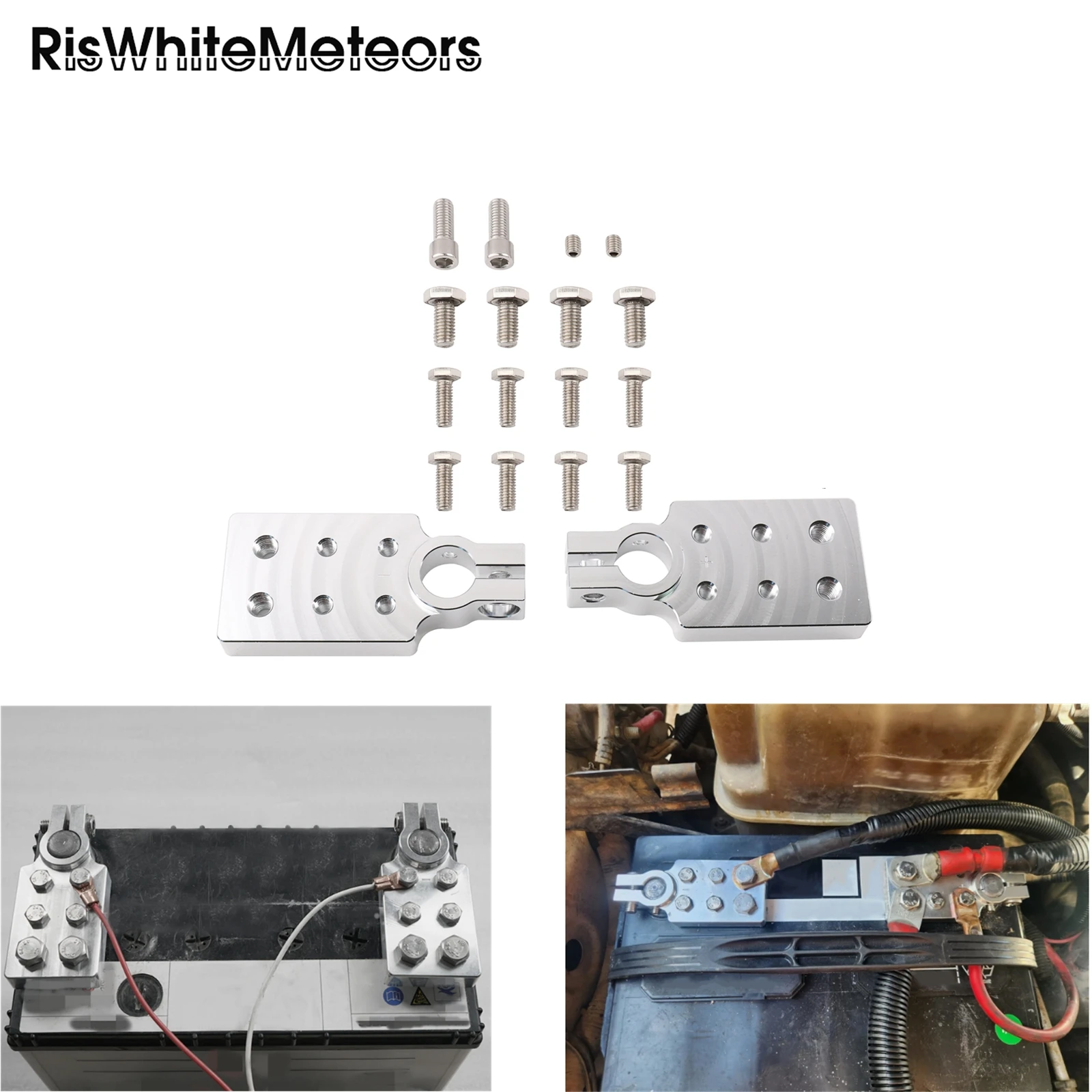 قطبية مزدوجة (إيجابية وسلبية) محطة بطارية مسطحة ذات 6 فتحات لمشبك العمود العلوي SAE #1