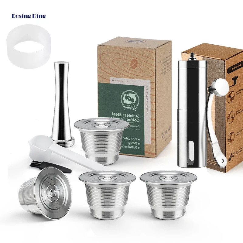 Nespresso wiederverwendbare Kaffeekapsel aus Edelstahl, nachfüllbare Filter, Espressotasse, passend für Inissia und Pixie Kaffeemaschine