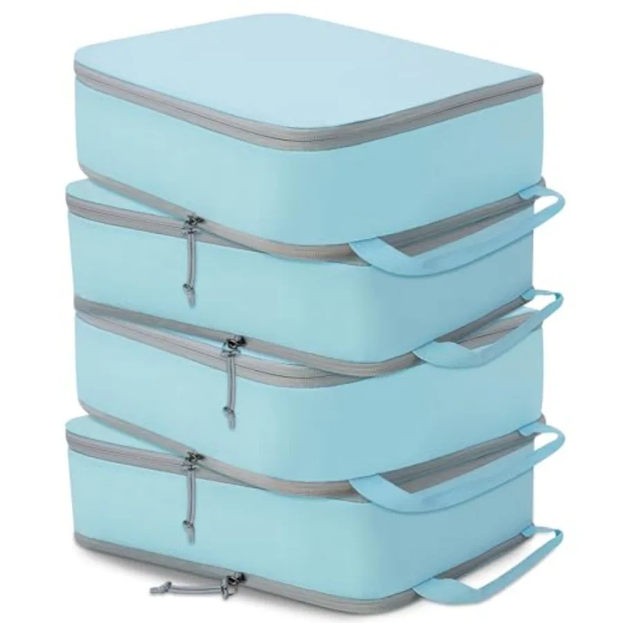 

Расширяемые компрессионные упаковочные кубики для путешествий, набор органайзеров для чемоданов, синие, 4 шт., легкая прочная ткань с молнией