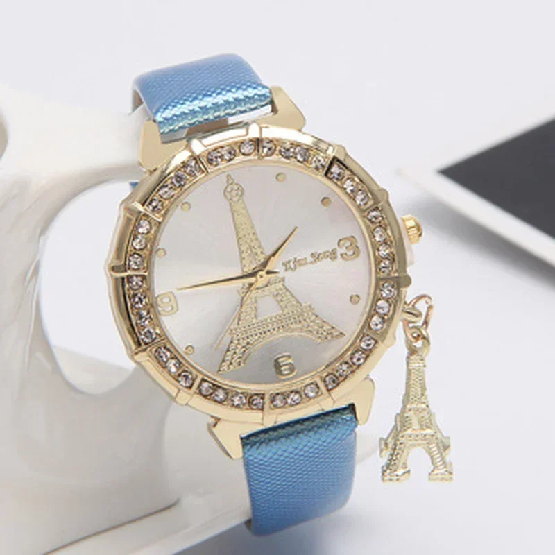 

Women Wrist Watch Fashion Eiffel Tower Stainless Steel Quartz Watches Woman Round Dial Clock Women Wristwatch Relojes Para Mujer