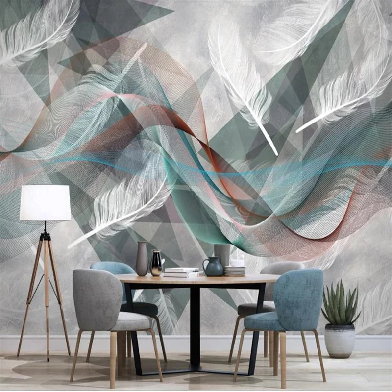 

Custom 3D Wallpaper Mural feather Papel De Parede 3D Mural For Kids Living Room Bedroom Sofa TV Background Wall Decoration
