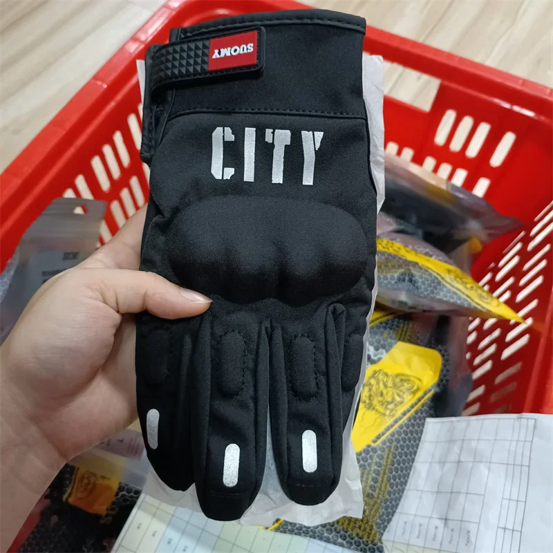 

Suomy City Gloves Touch Screen Waterproof Motorcycle Gloves Racing Motocross/Motorbike Gloves Riders Black Motoqueiro Guantes