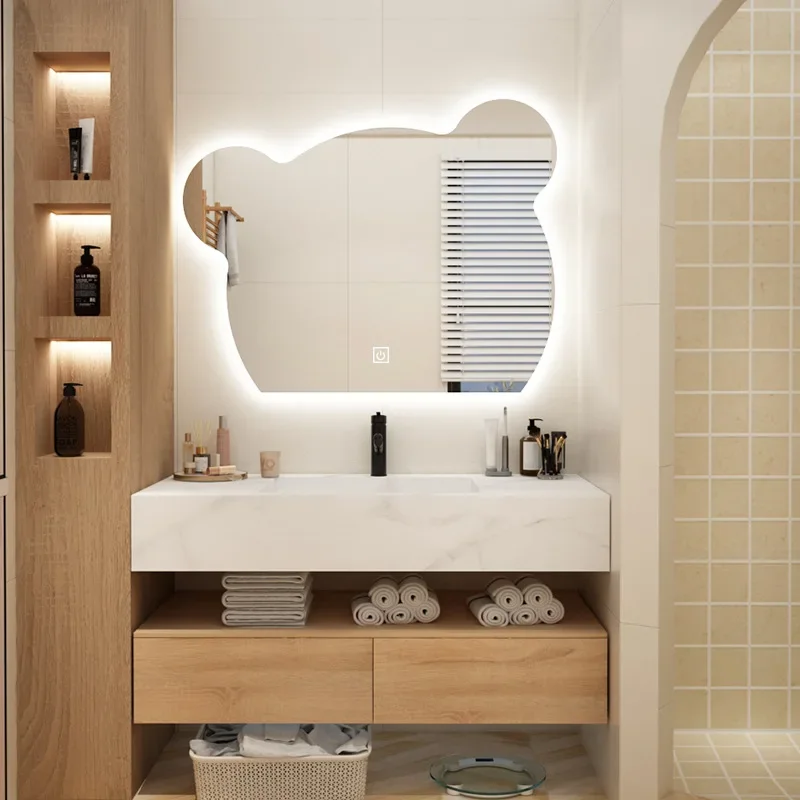 Factory Direct Compatible with Bear Mirror Wash Basin Wash Table Wash Basin Integrated Basin Bathroom Cabinet Combination