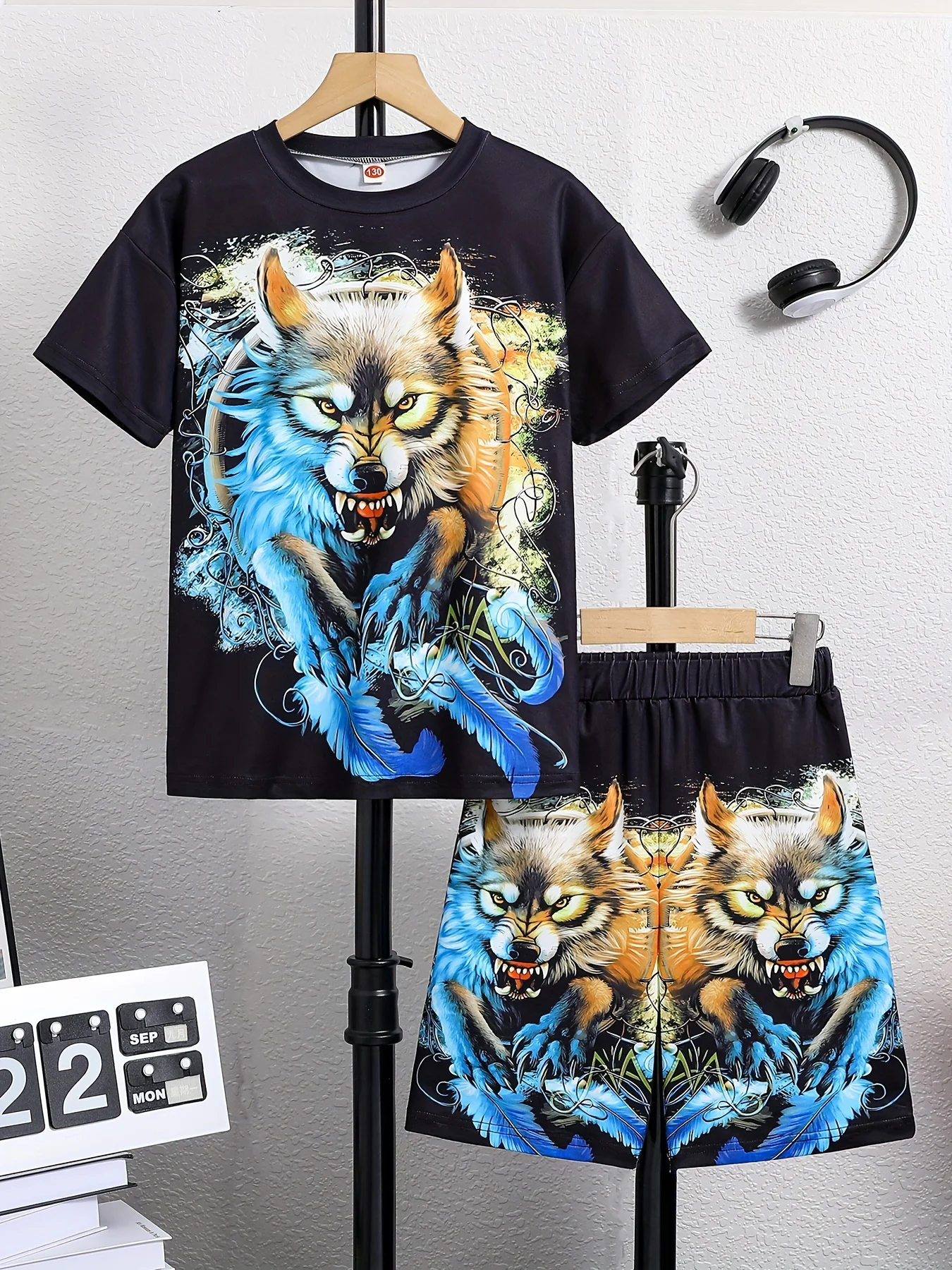 2PCS Children's T-Shirt Short Sleeve Casual Anime Soccer 3D Print Boys T-Shirts Summer Boys Clothes Outdoor Children's Clothing