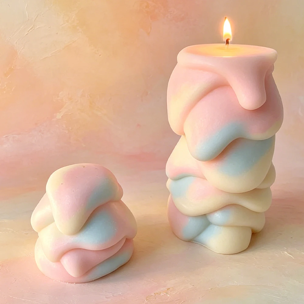 New Candle-Shaped Silicone Mold Creative DIY Scented Candles Diffuser Stones and Plaster Ornaments Handmade Soap-Making Molds