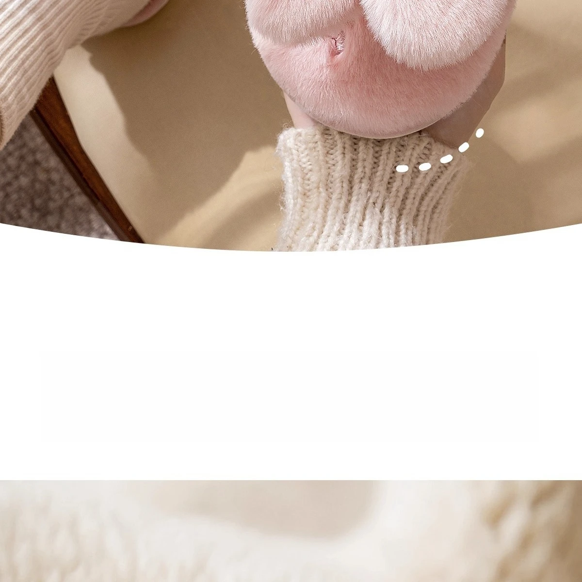 Beheizbare Winter-Hausschuhe für Damen & Herren - Dicke Plüsch-Stiefel mit Rutschfester Sohle, Warme Fleece-Gefütterte Hausschuhe für Drinnen/Draußen – Detail 7