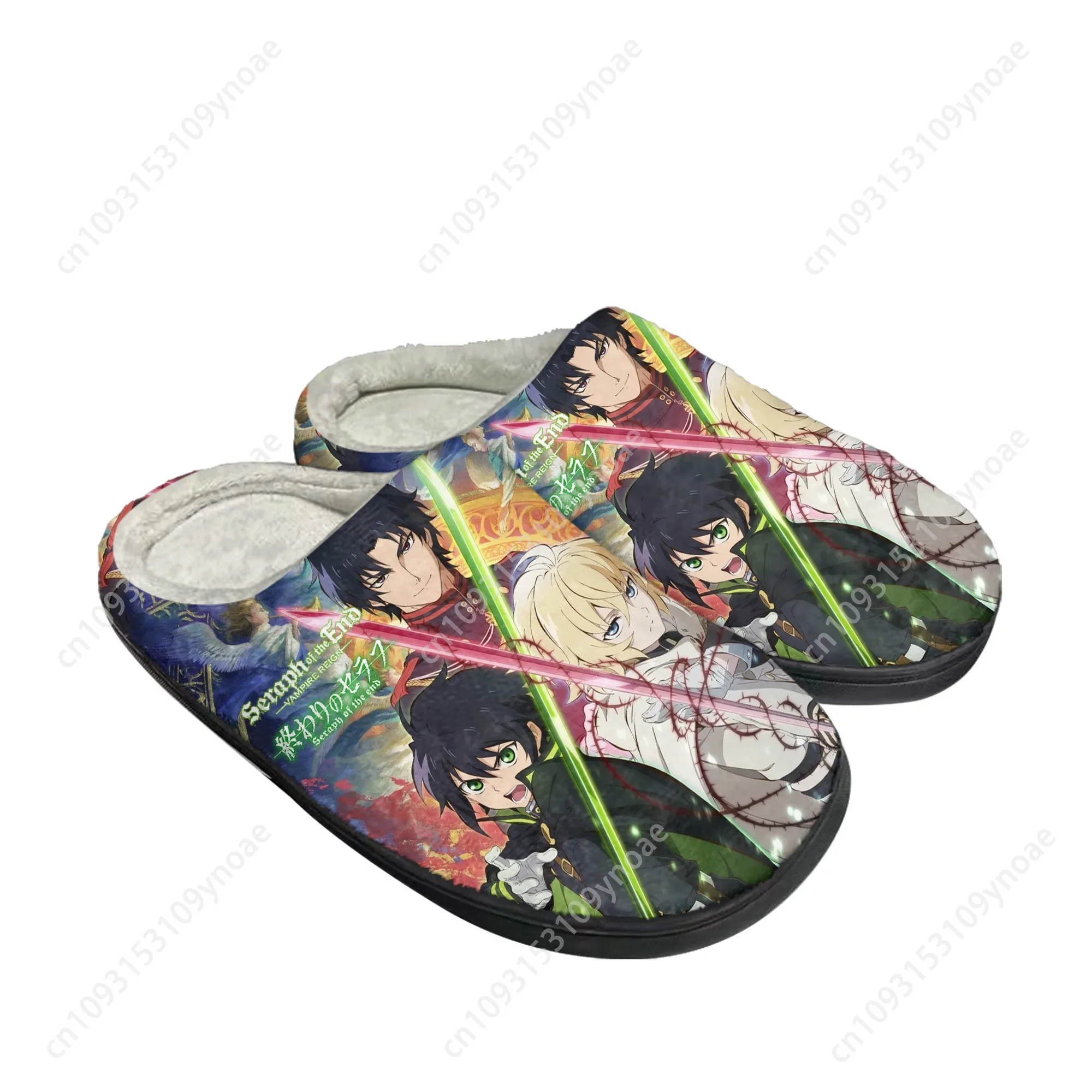 

Seraph Of The End Hyakuya Yuichiro Home Cotton Custom Slippers Mens Womens Sandals Plush Bedroom Casual Keep Warm Shoes Slipper