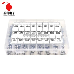 400pcs SMD Aluminum Electrolytic Capacitor Assortment Kit 24Values 1UF-1000UF 6.3V-50V Capacitance Sample Set with box