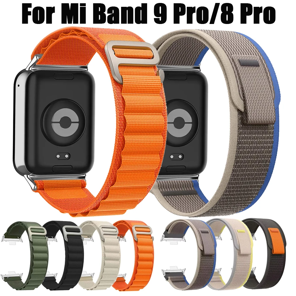 Alpine Nylon Loop Strap For Mi Band 9 Pro Band Adjustable Bracelet For Xiaomi Mi Band 8 Pro/redmi Watch 4 Strap Correa Mi 9 Pro