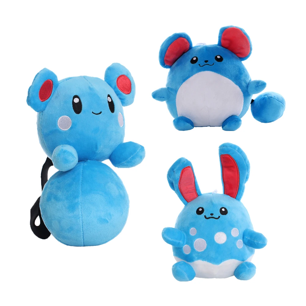 Cute Azurill Marill Azumarill Plush Toy Pokemon peluche Stuffed Doll Evolutionary Chain Blue Water Polo Elf Children's Day Gift