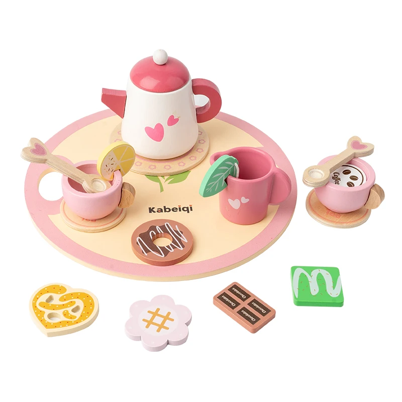 

Nordic style pretend tea set. Exquisite kitchen toy for role-play. Great gift for boys and girls.