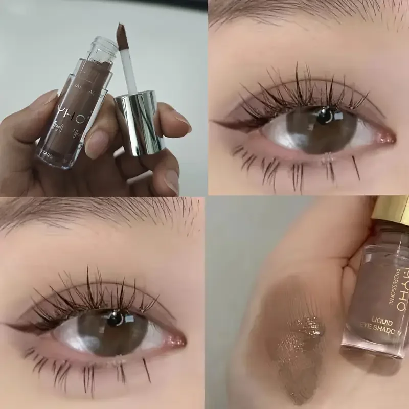 Sombra líquida brilhante, terrosa e dourada - efeitos foscos, brilhantes e brilhantes, maquiagem para os olhos em creme monocromático e de longa duração