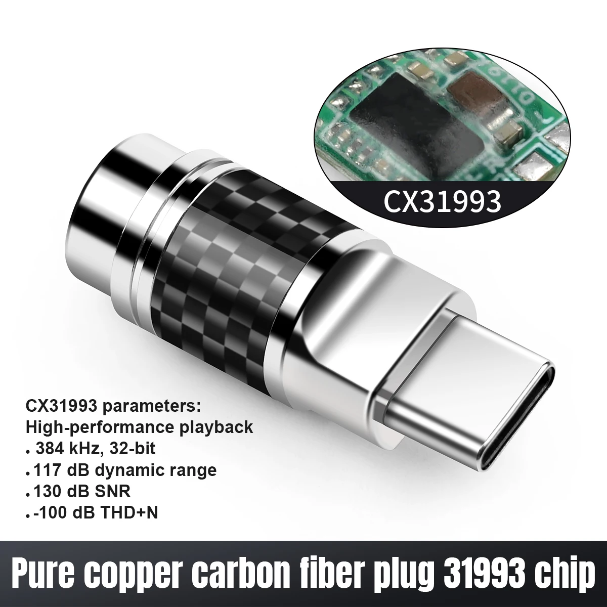 QYFANG 32BIT 384KHz Type-C Plug Single Crystal Vibrating CX31993 Chip Module Mobile Phone Fast Charging Connector DIY Adapter