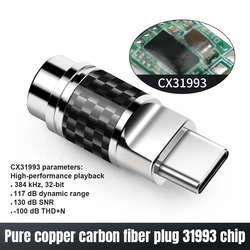 QYFANG 32BIT 384KHz Type-C Plug Single Crystal Vibrating CX31993 Chip Module Mobile Phone Fast Charging Connector DIY Adapter