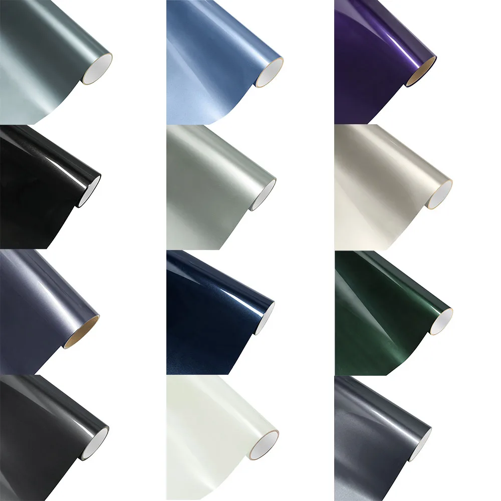

Metallic Glossy Series Car Film Vinyl Wrapping Film PET Air Bubble Free Car Sticker PVC Exterior Interior Decal Auto Accessories