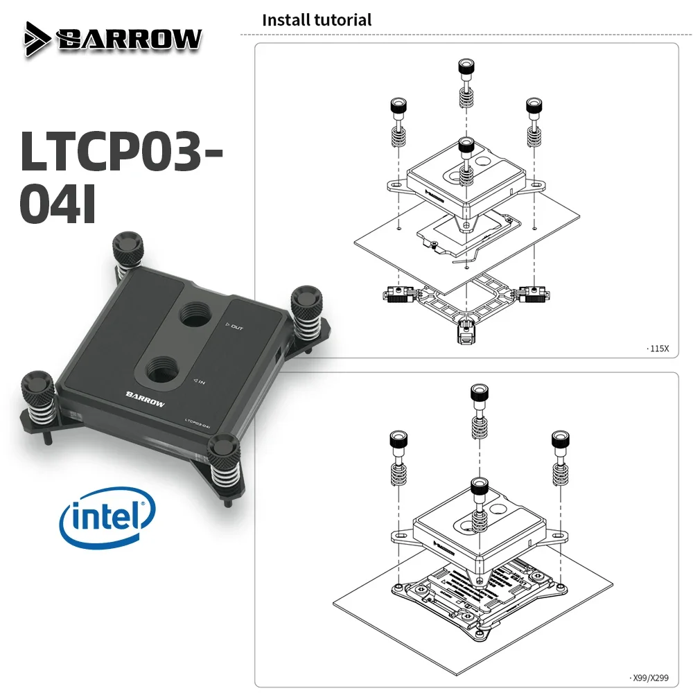 Imagem -04 - Barrow Cpu Water Cooler Bloco de Refrigeração Líquida para Lga115x 1200 1700 Am5 Gaming Water Cooling Building Ltcp0304i Ltcp03a-04n