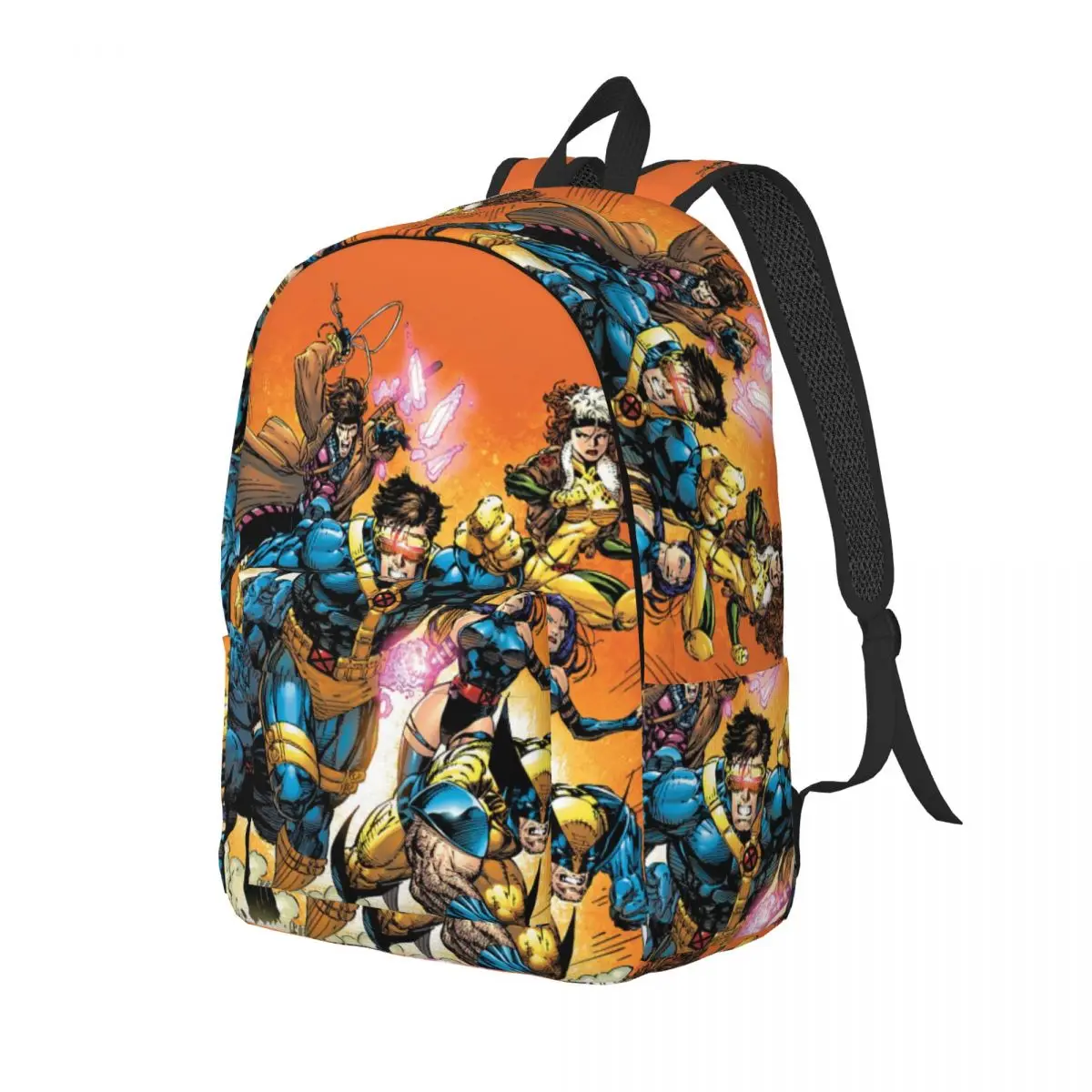 Custom 3D Printing X-Men Wallpaper Canvas Backpack for Comic Superhero School College Travel Bags Bookbag Fits 15 Inch Laptop