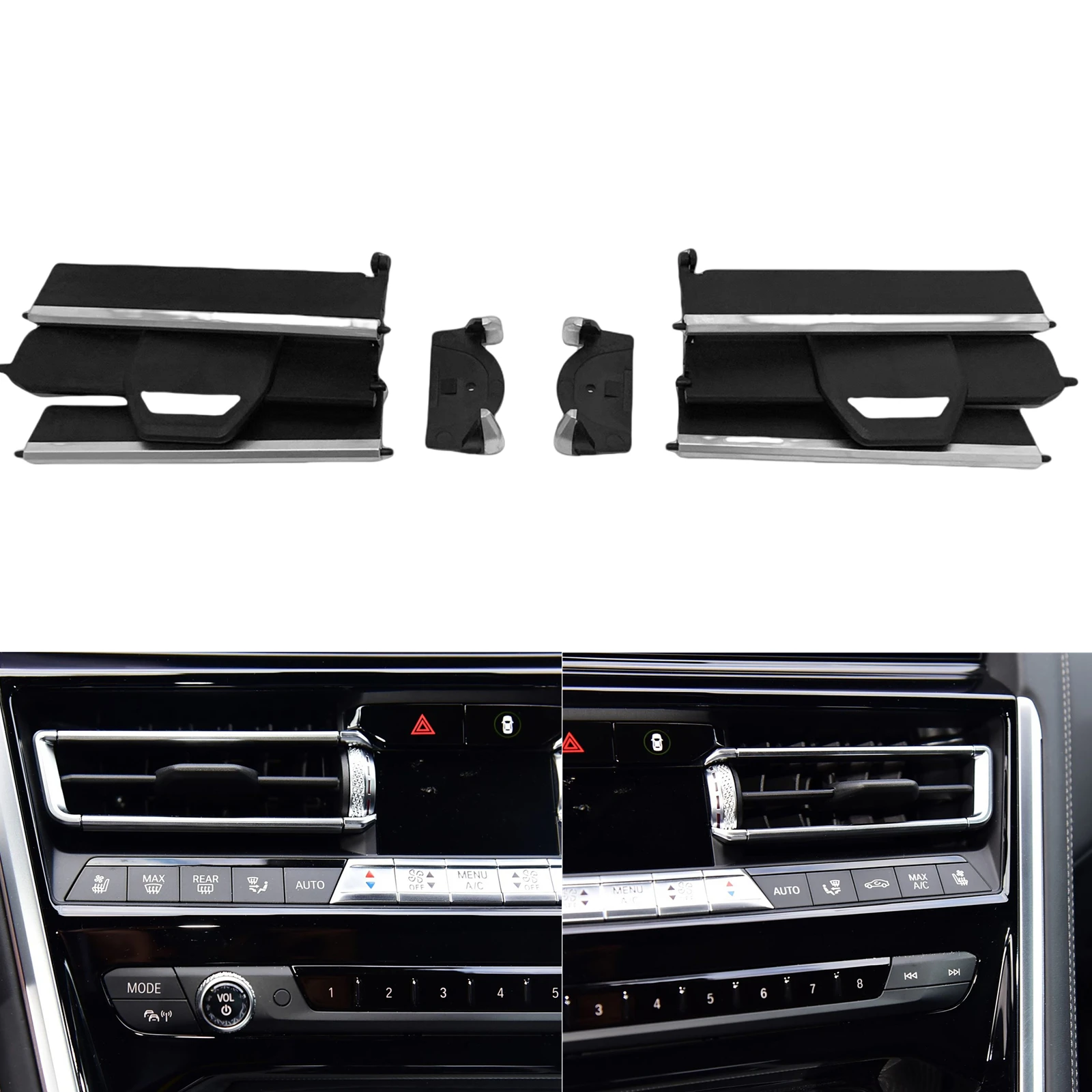 

For BMW G14 G15 G16 F91 F92 8 Series 2017-2022 Front Dashboard Center Air Vent Outlet A/C Panel Conditioning Grille Repair Kit